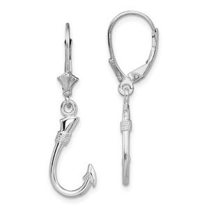 925 Sterling Silver Fish Hook Leverback Earrings